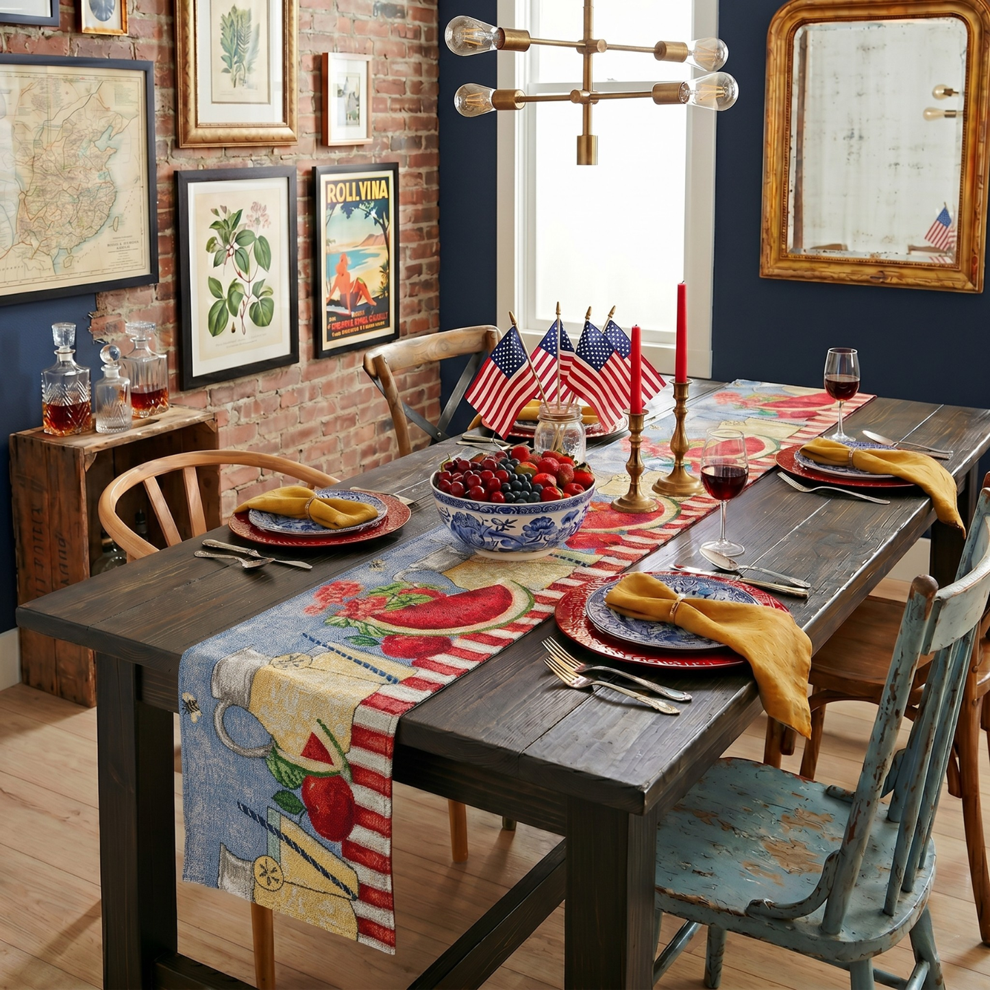 Tache Fruity Drinks Watermelon Lemonade Woven Tapestry Table Runners (13082TR)