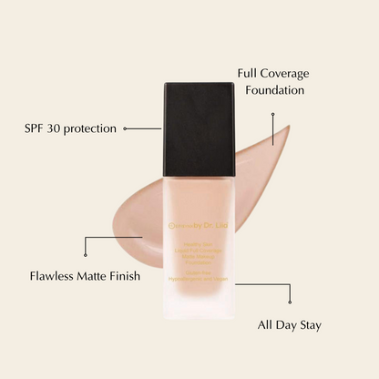 Full-Coverage Matte Foundation SPF 30 for Mature Skin – Non-Drying, Gluten-Free & Vegan