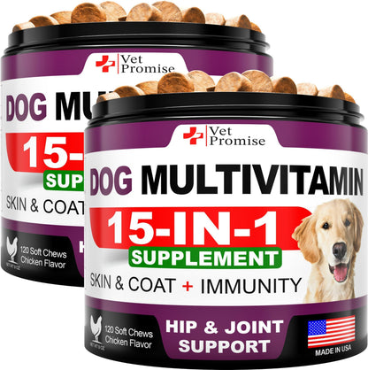 Dog Multivitamin Chews with Glucosamine 240 Count 2-Pack
