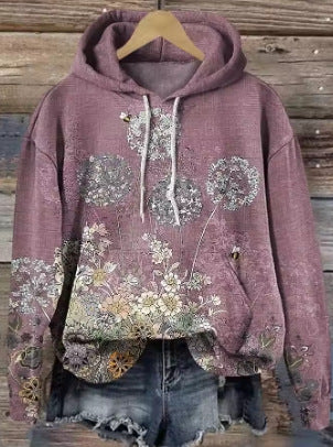Womens Digital 3D Printed Pullover Hoodie