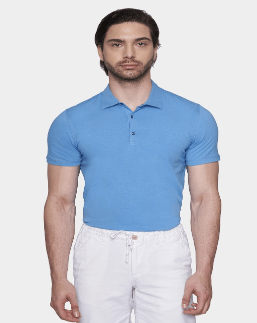 The Mercerized Cotton Polo (Blue) - Shaketea