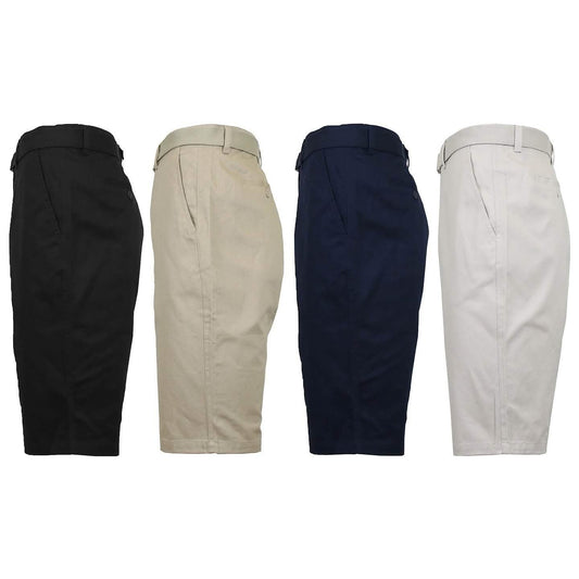 2-Pack: Men's Cotton Chino Shorts with Belt