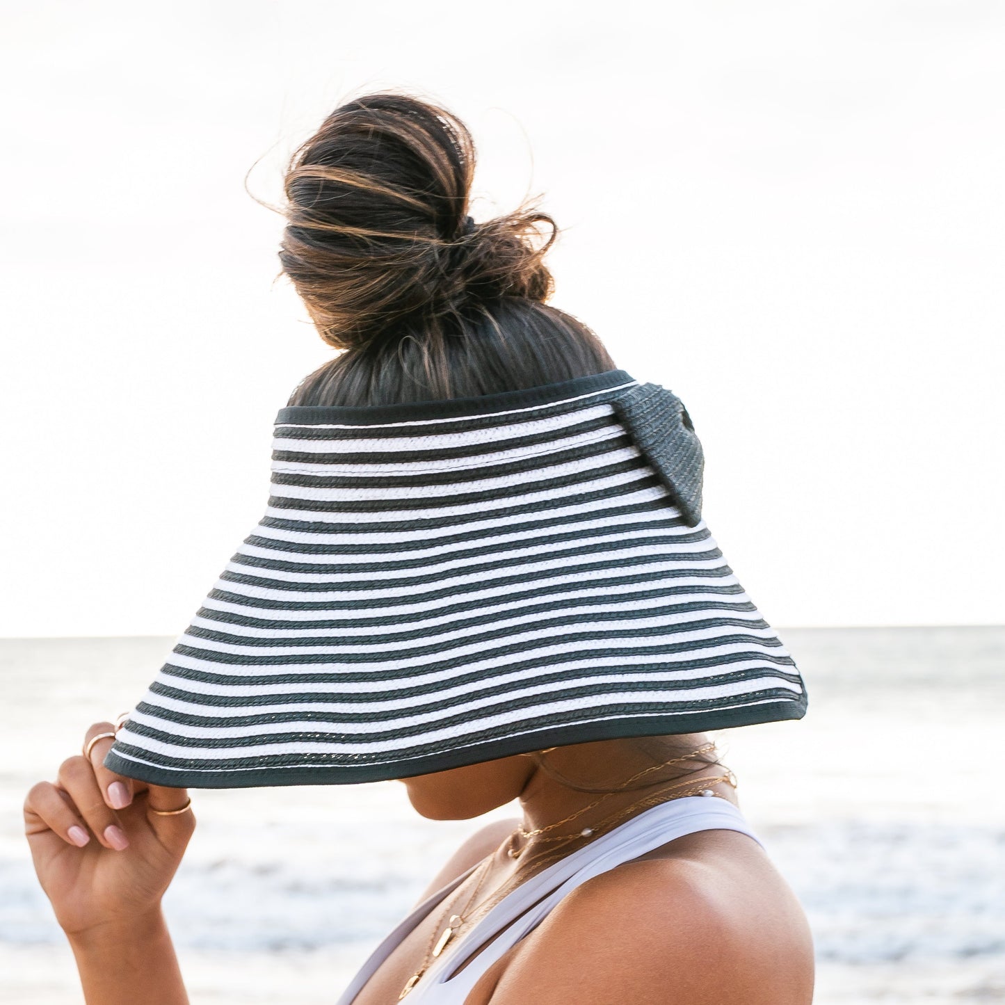 Foldable Bow Stripe Visor