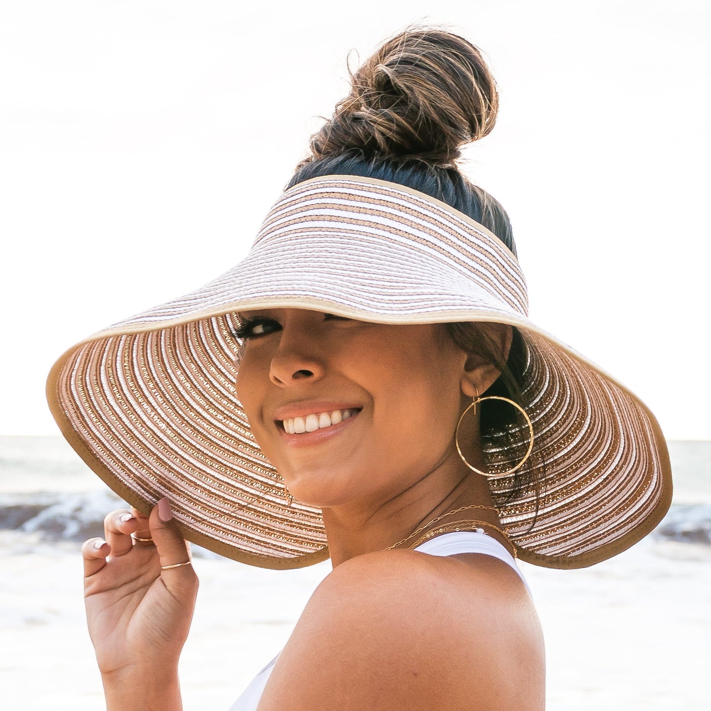 Foldable Bow Stripe Visor