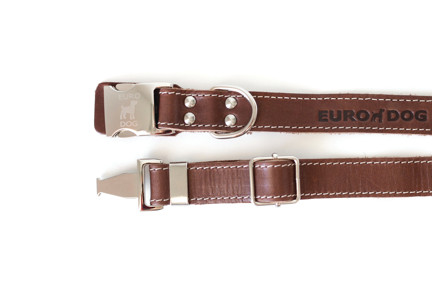 Pro Line Quick-Release Leather Dog Collar with Metal Buckle