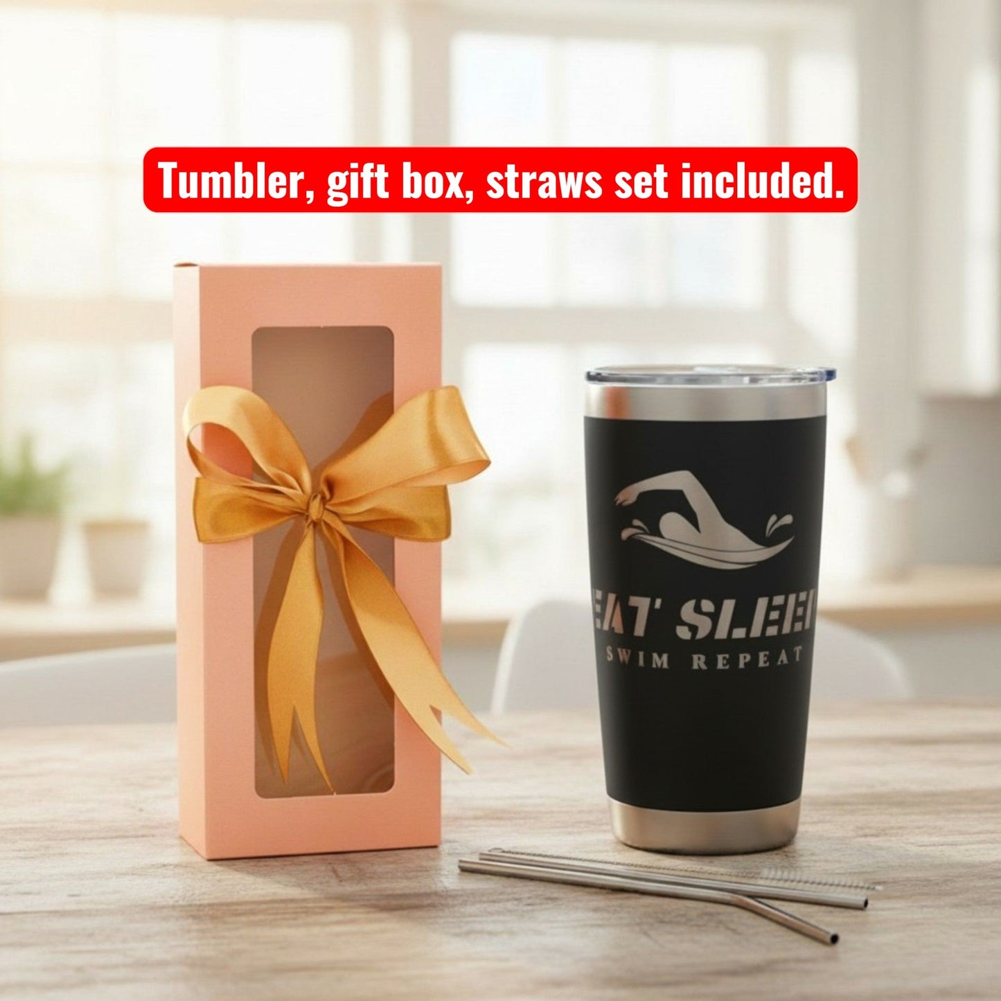 20oz Personalized Name Tumbler Gift for Swimmers Coaches