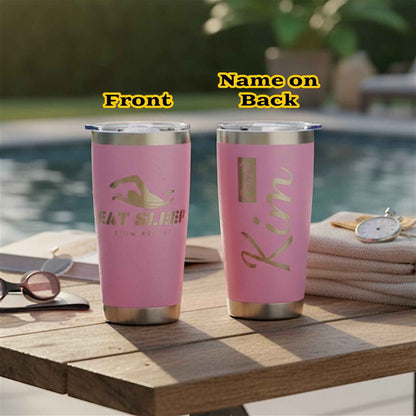 20oz Personalized Name Tumbler Gift for Swimmers Coaches