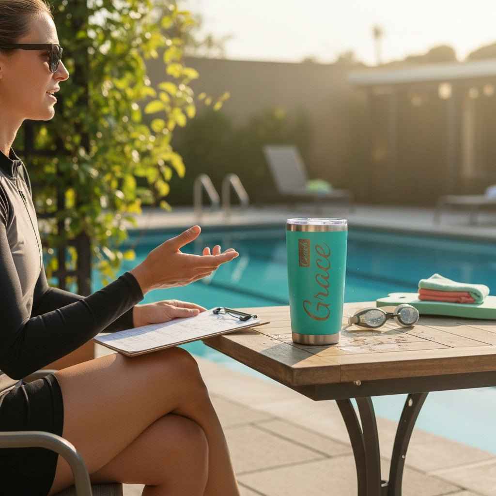 20oz Personalized Name Tumbler Gift for Swimmers Coaches