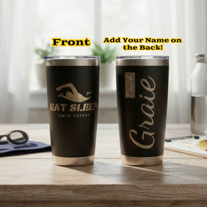 20oz Personalized Name Tumbler Gift for Swimmers Coaches
