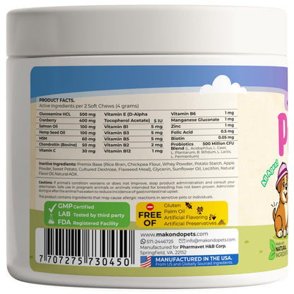 Dog Prenatal Vitamins 120 Soft Chews Folic Acid Zinc B-Complex DHA & EPA