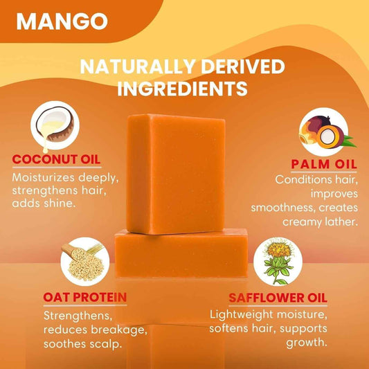 Mango Shampoo Bar for Waves, Curls & Coarse Hair