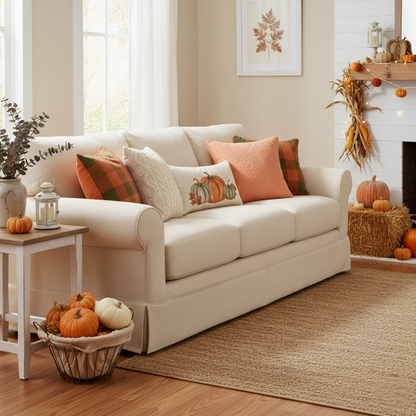 Tache Cotton Stone Washed Rustic Orange Medallion Tuscany Sunrise Cushion Covers / Euro Sham (JHW-595)