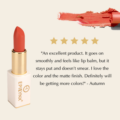 Vegan Matte Lipstick for Dry, Thinning Lips – Hydrating, Won't Bleed Into Lip Lines, Gluten-Free