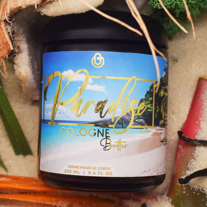 PARADISE – Luxury Fragrance Body Butter | Coconut, Vanilla & Amber Cologne Scent Hydrating Skin Butter | Cologne Butter - Shaketea