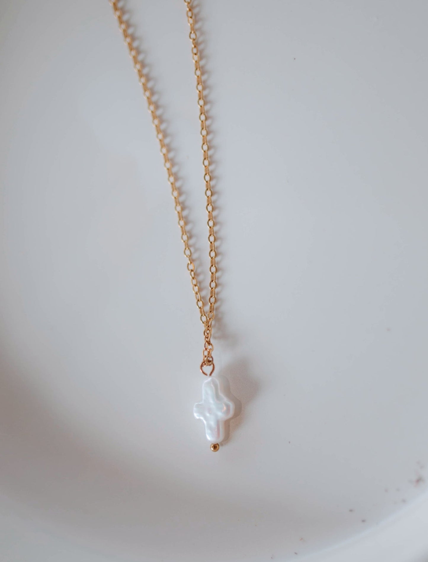 Necklace: Freshwater Pearl Cross