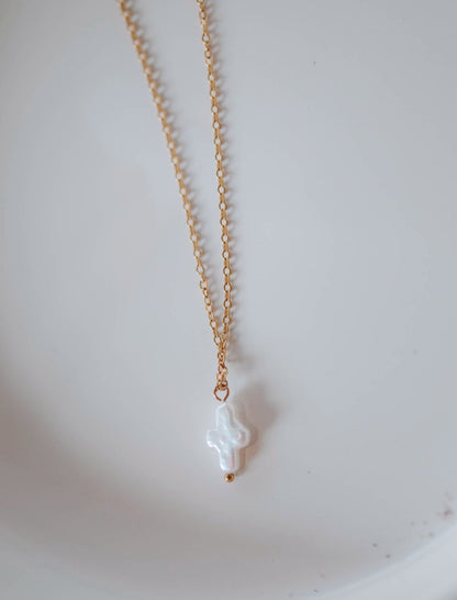 Necklace: Freshwater Pearl Cross