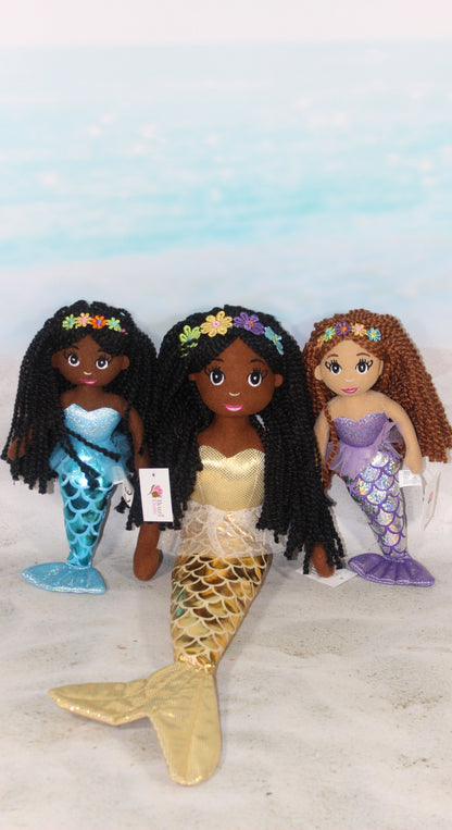 A Large Size Medium Brown Skin Tone Mermaid Doll
