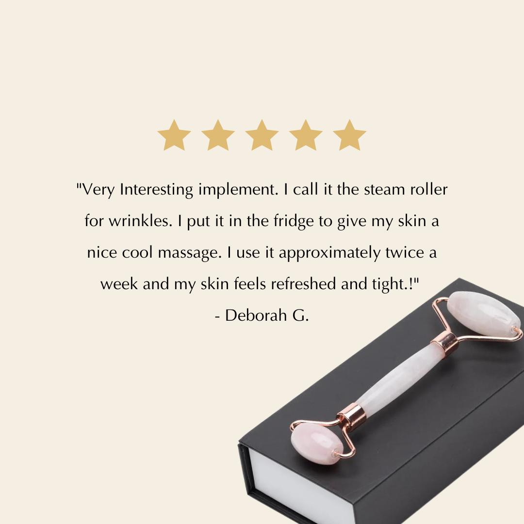 Rose Quartz Facial Roller for Puffiness – Dual-Ended Cooling Tool, Nothing to React To