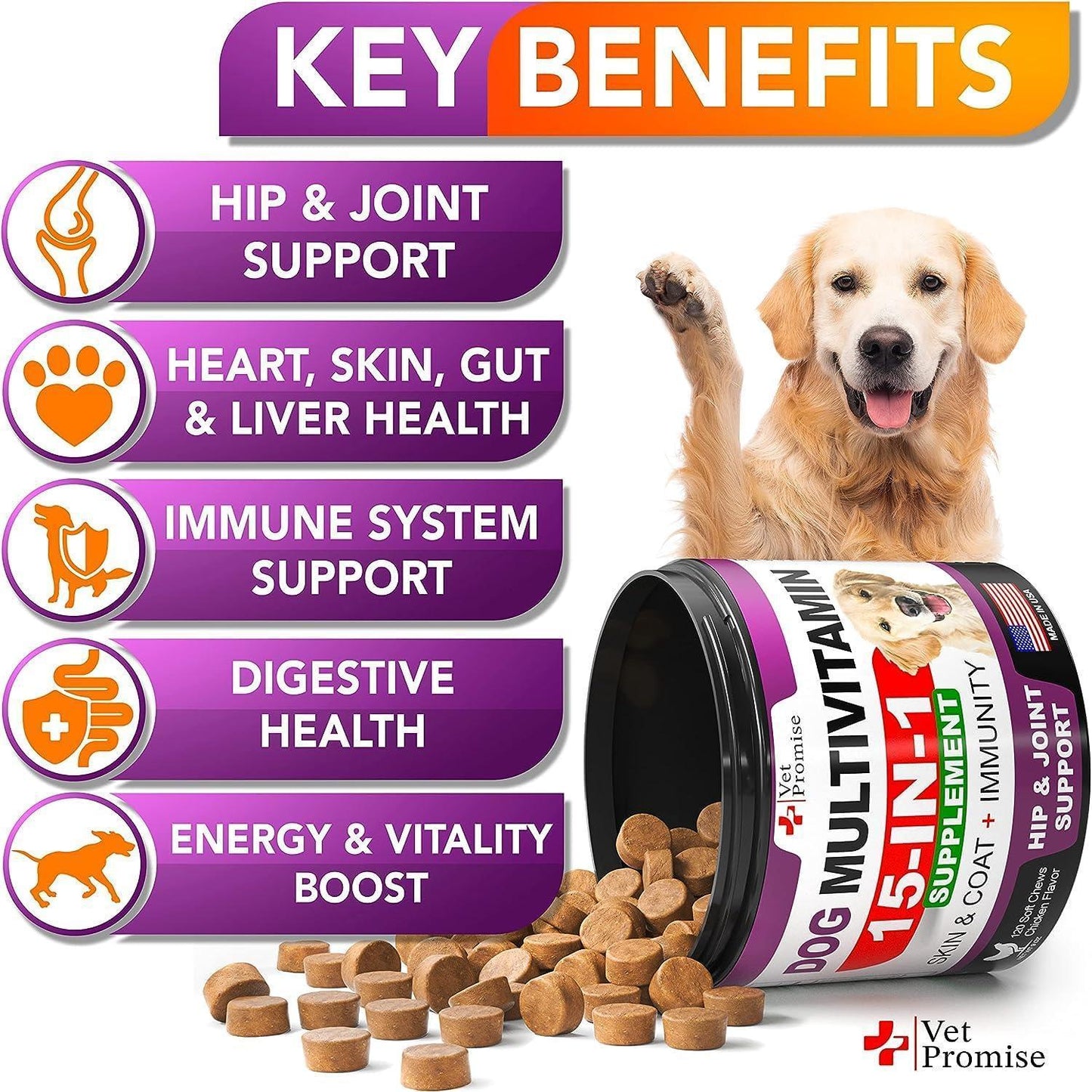 Dog Multivitamin Chews with Glucosamine 240 Count 2-Pack