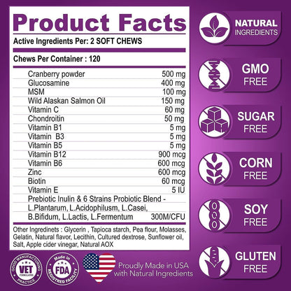 Dog Multivitamin Chews with Glucosamine 240 Count 2-Pack