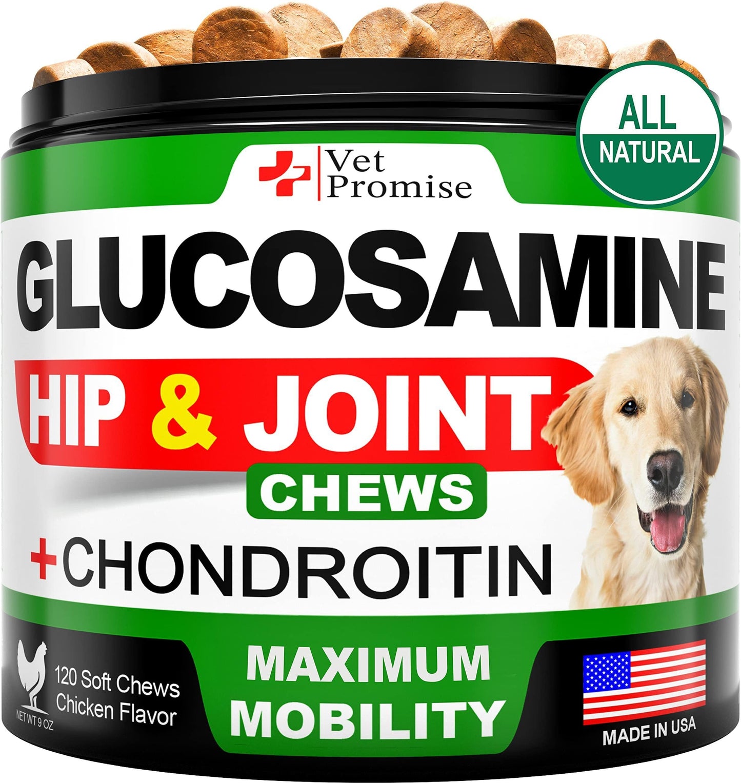 Glucosamine for Dogs Hip & Joint Supplement 120 Mobility Chews