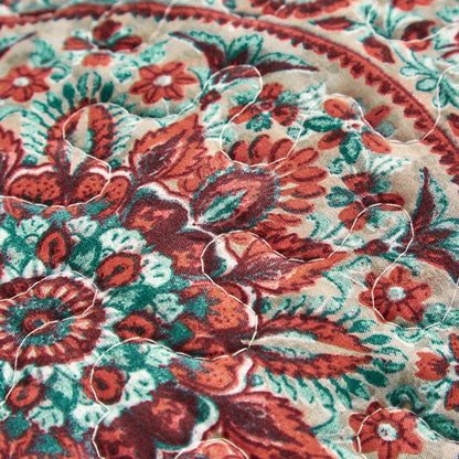 Tache Bohemian Desert Medallion Boteh Paisley Taupe Quilted Pillow Shams (TJ3502)