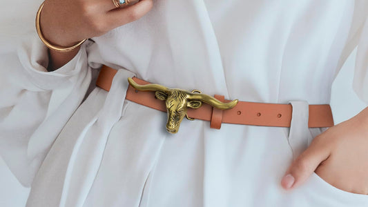 Signature Longhorn Western Leather Belt for Women