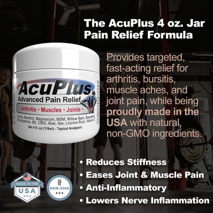 AcuPlus 4 oz Pain Relief Cream 3 Pack – Menthol Topical Analgesic for Muscle and Joint Aches. Best Value Set