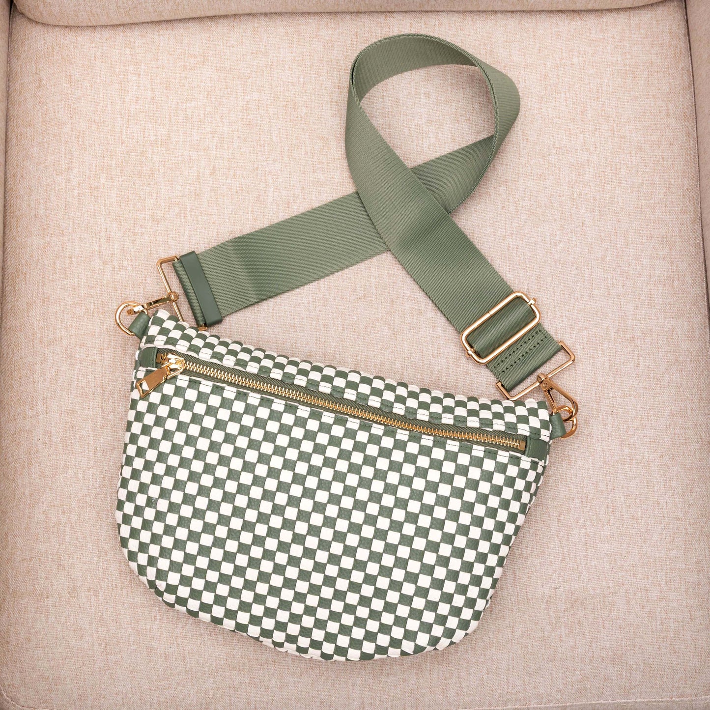 Layla Woven Checkered Crossbody Sling Bag