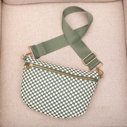 Layla Woven Checkered Crossbody Sling Bag