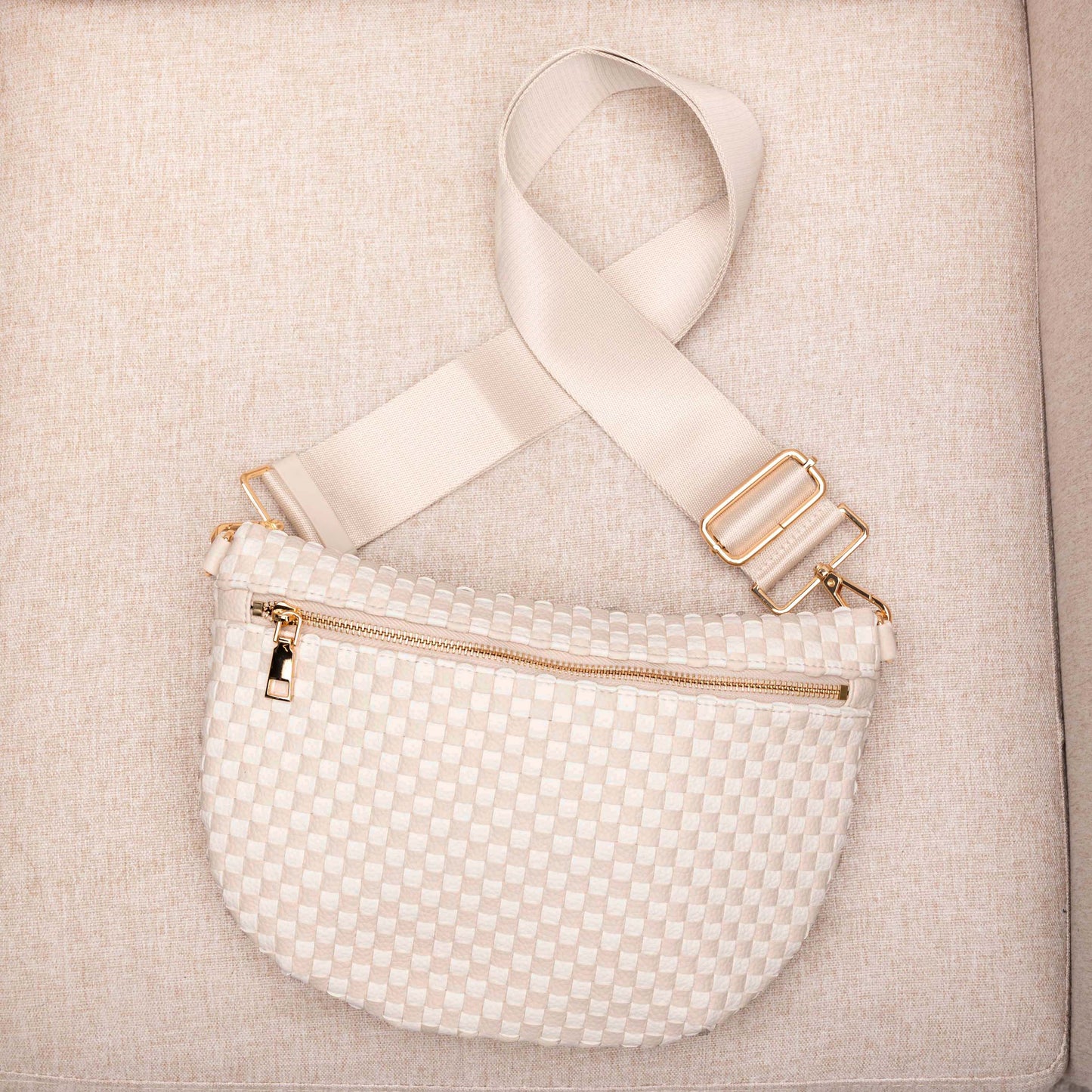 Layla Woven Checkered Crossbody Sling Bag