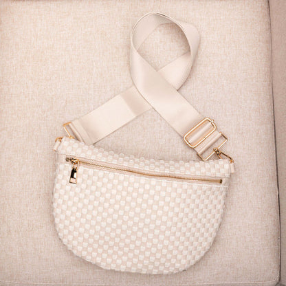 Layla Woven Checkered Crossbody Sling Bag