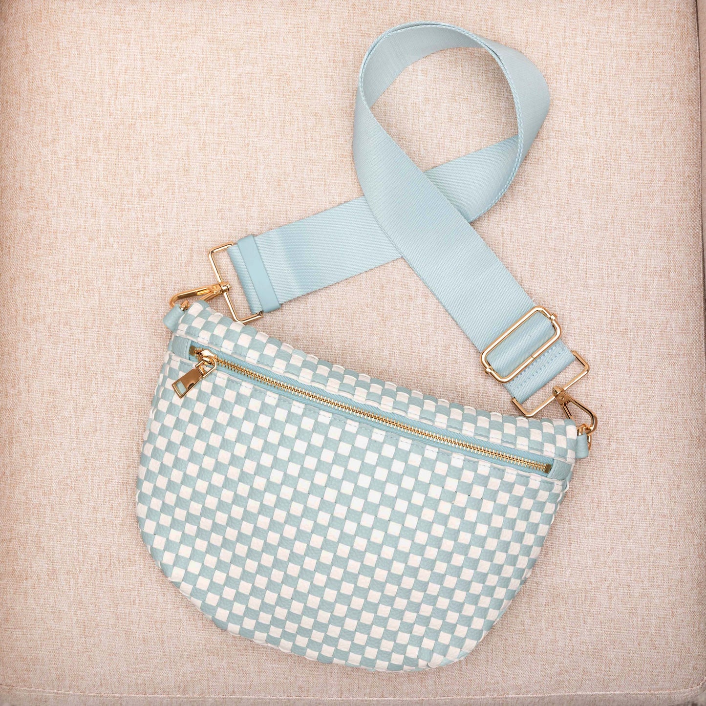 Layla Woven Checkered Crossbody Sling Bag