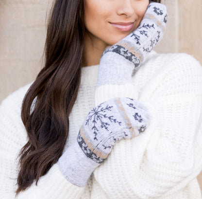 Nordic Snowflake Mittens
