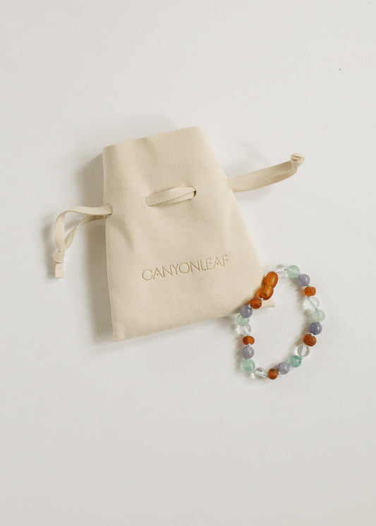 Baltic Sea Amber + Natural Gemstone | Anklet or Bracelet - Shaketea