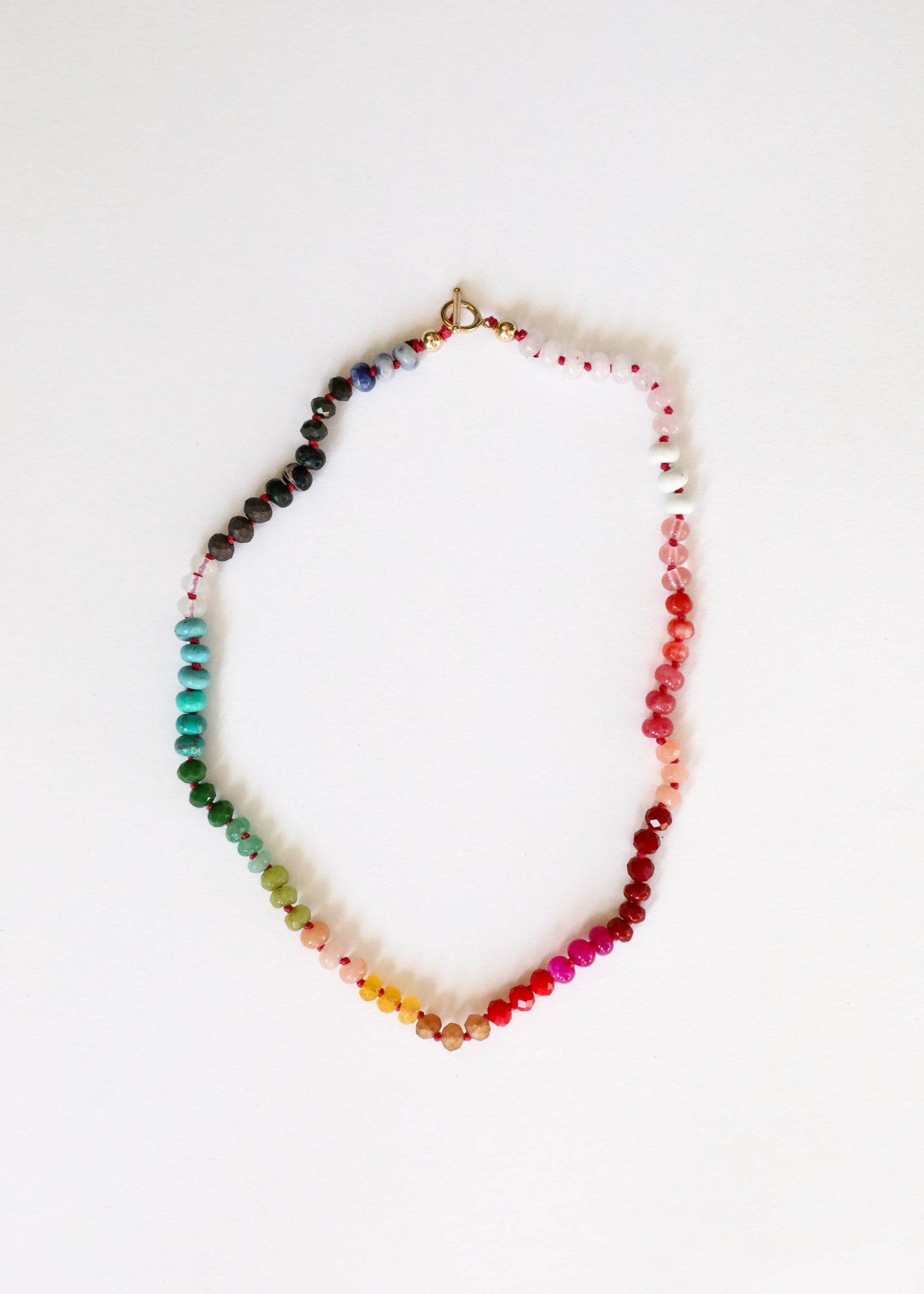 Natural Gemstone Necklace + 14k Gold Filled Toggle : Paradise