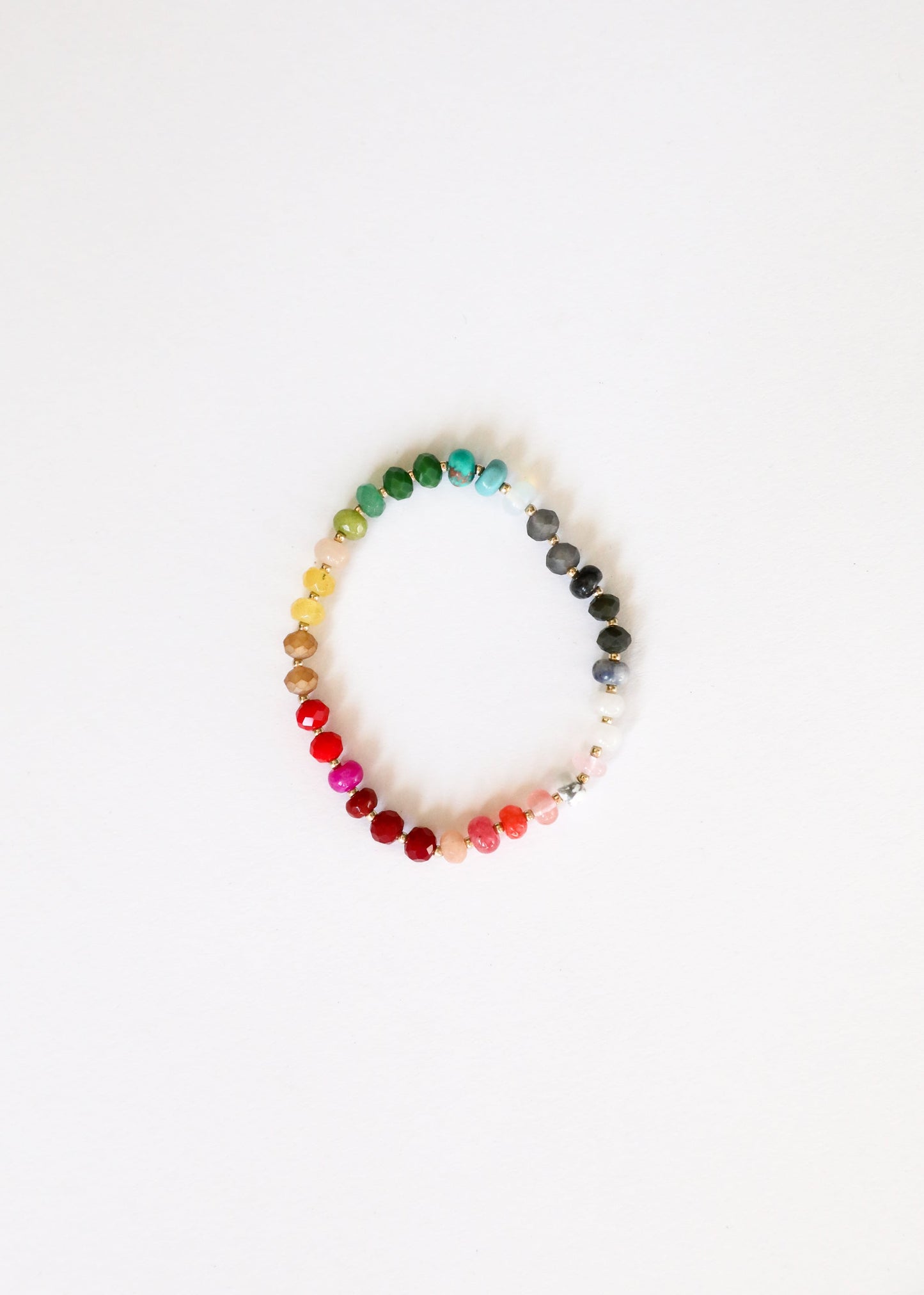 Natural Gemstone Bracelet + 14k Gold Filled Toggle : Paradise