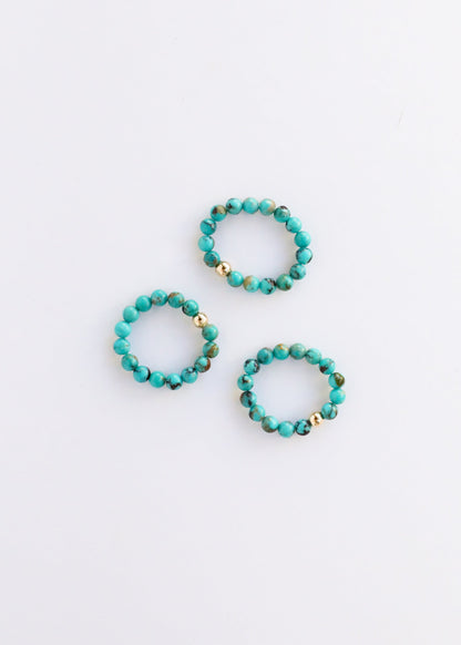 Natural Turquoise + 14k Gold Filled || Adult Ring