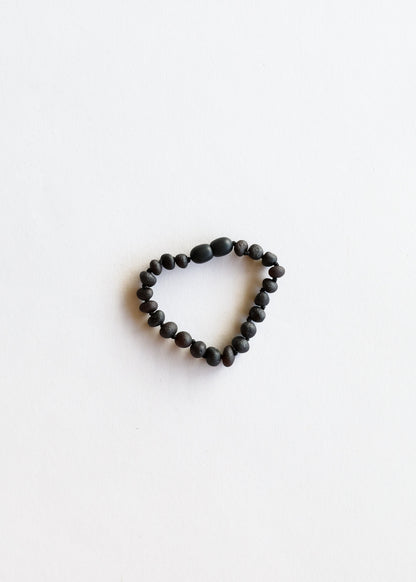 Raw Black Baltic Sea Amber || Anklet or Bracelet