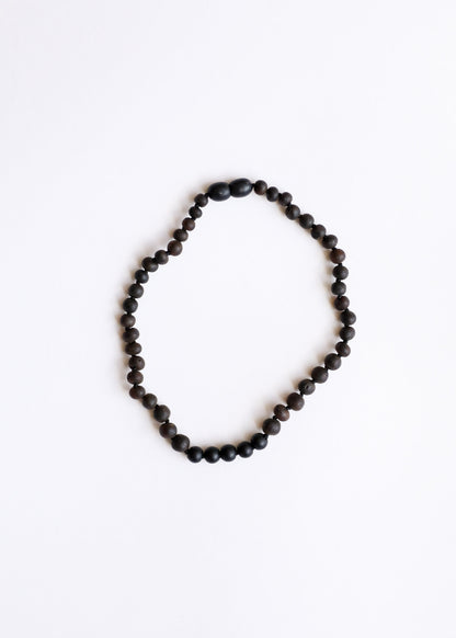 Raw Black Baltic Amber + Shungite Necklace