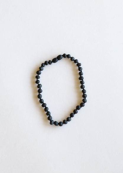 Raw Black Baltic Amber || Necklace