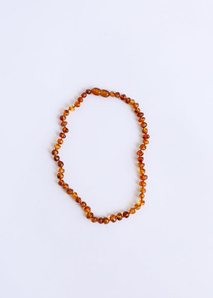 Polished Cognac Baltic Amber || Necklace