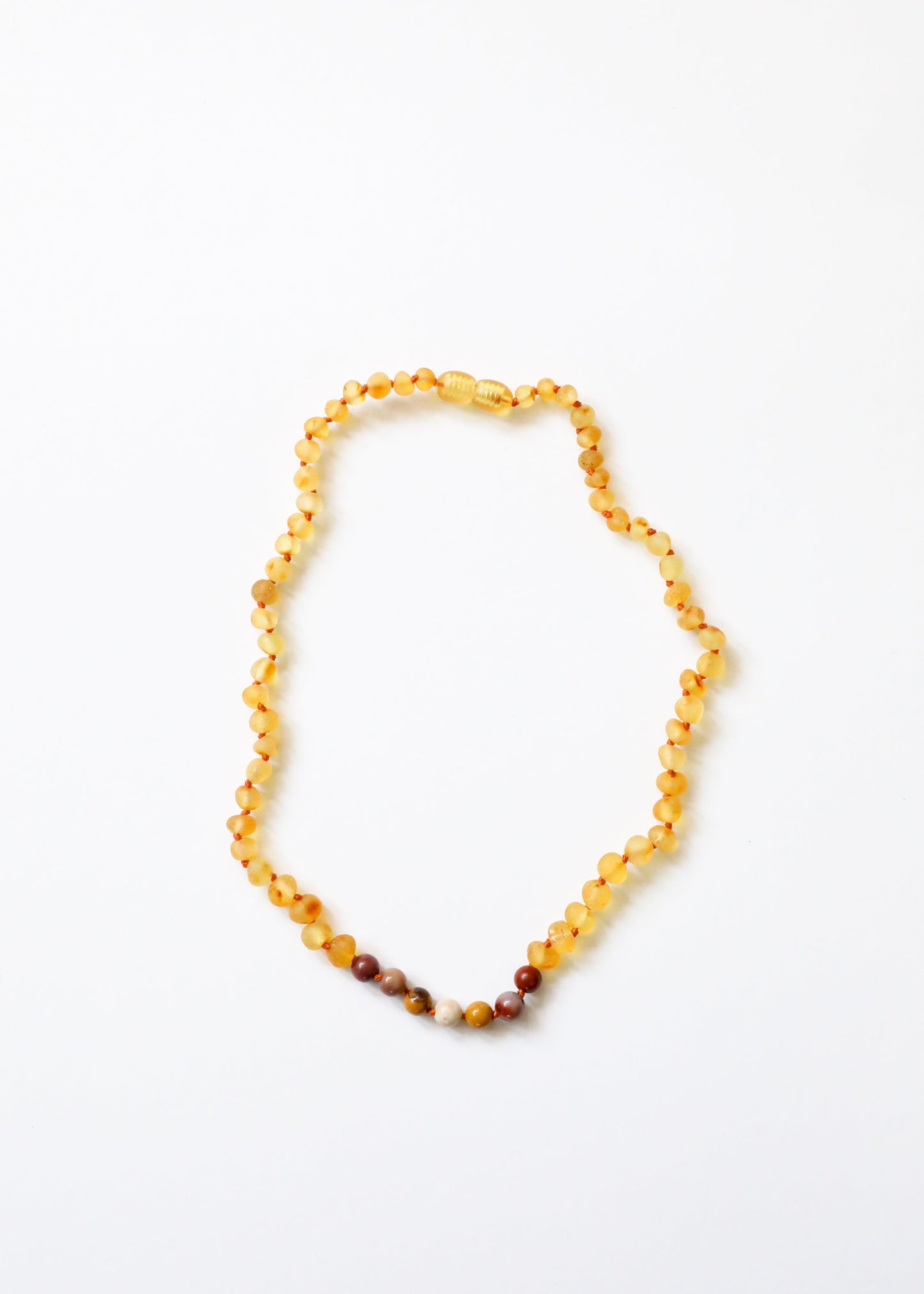 Raw Honey Baltic Amber + Mookaite Jasper || Necklace