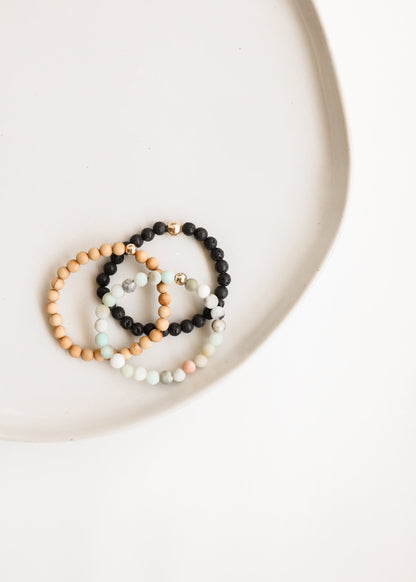 Raw Amazonite + 14k Gold Filled || Beaded Bracelet