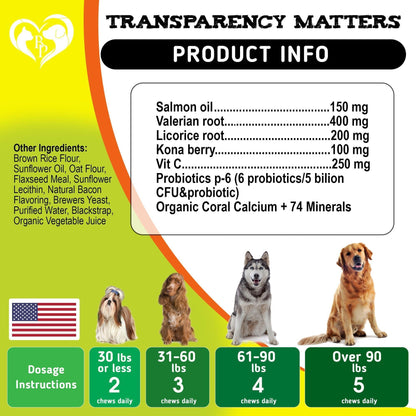 Dog Allergy Relief Chews Anti-Itch Hot Spots Omega-3