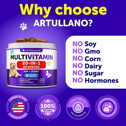 Dog Multivitamin Chews with Glucosamine 20-in-1