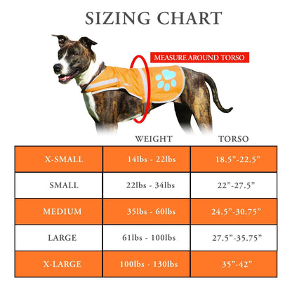 Reflective Dog Vest Hi-Vis 18.5 in Chest x 15 in Neck