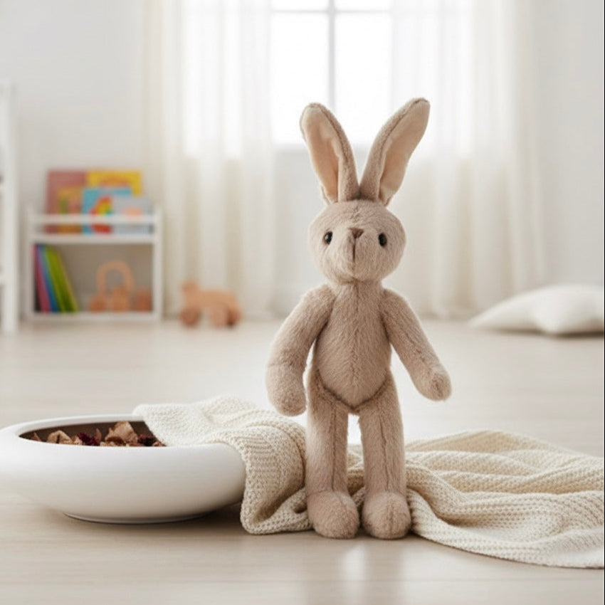 Long Ear Bunny Stuffed Animal - 14" Ultra Soft Plush | Cream