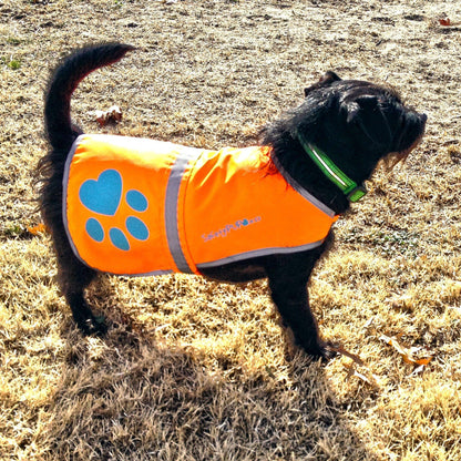 Reflective Dog Vest Hi-Vis S Size 27.5 in Chest x 19 in Neck Orange