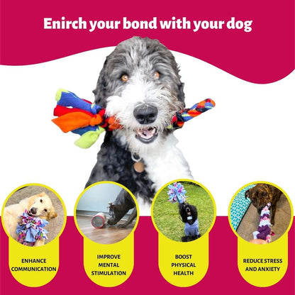3-in-1 Bundle Enrichment Tube for Dogs - Tug Toy, Treat Dispenser & Snuffle Ball - Shaketea